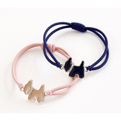 Cute Animal Puppy Hair Band Leather Rubber Band Hair Accessories